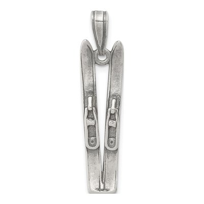 Sterling Silver Antiqued Ski's Pendant
