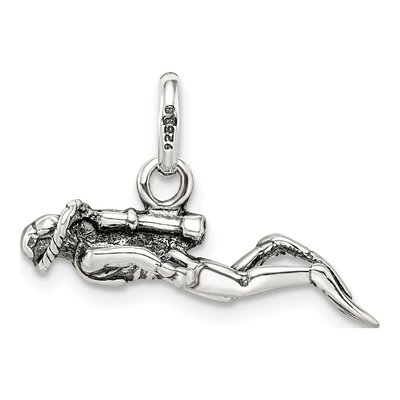 Sterling Silver Scuba Diver Charm – view 4