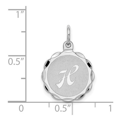 Sterling Silver Letter H Pendant – view 5