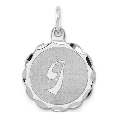 Sterling Silver Letter I Initial Pendant