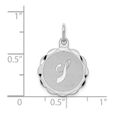 Sterling Silver Letter J Pendant – view 3