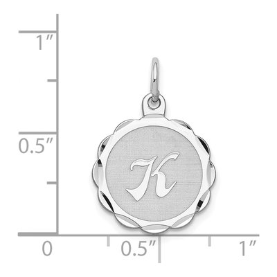Sterling Silver Letter K Pendant – view 4