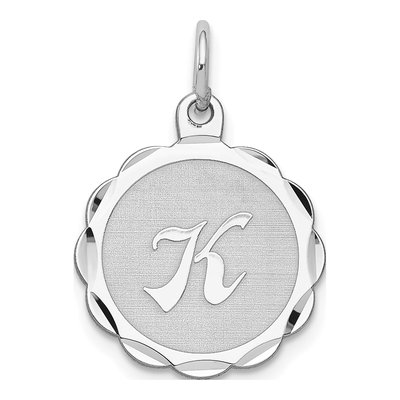 Sterling Silver Letter K Pendant