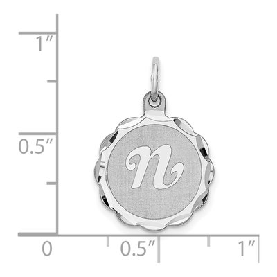 Sterling Silver Letter N Pendant – view 5