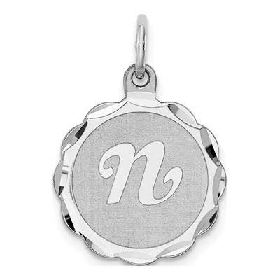 Sterling Silver Letter N Pendant