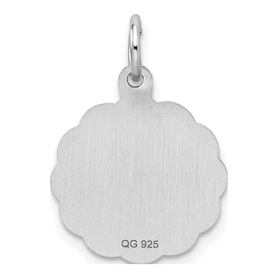 Sterling Silver Brocaded Letter R Pendant – view 4