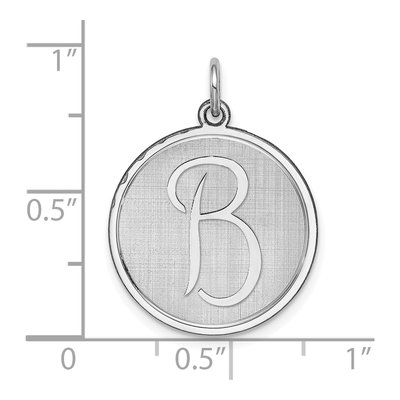 Sterling Silver Letter B Pendant – view 3