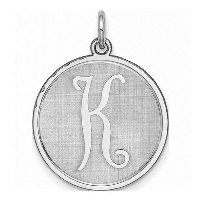 Sterling Silver Letter K Pendant