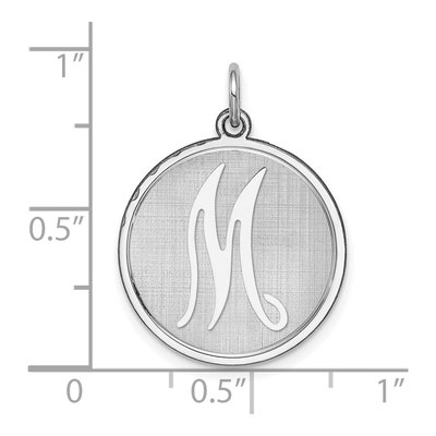 Sterling Silver Letter M Pendant – view 3