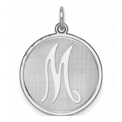 Sterling Silver Letter M Pendant