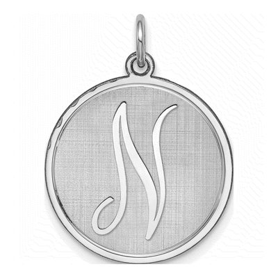 Sterling Silver Letter N Charm