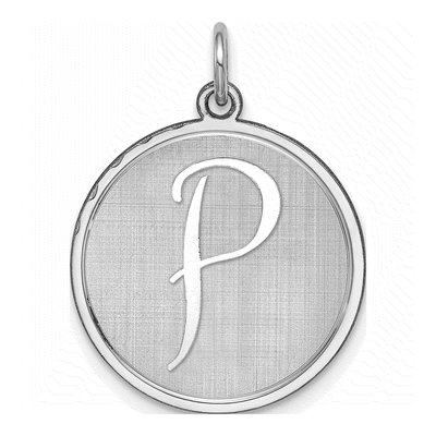 Sterling Silver Letter P Pendant
