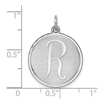 Sterling Silver Letter R Pendant – view 3