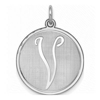 Sterling Silver Letter V Charm