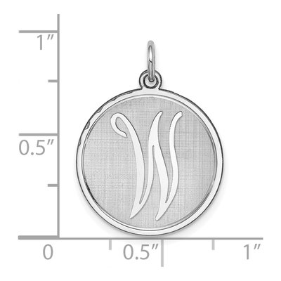 Sterling Silver Letter W Charm – view 3