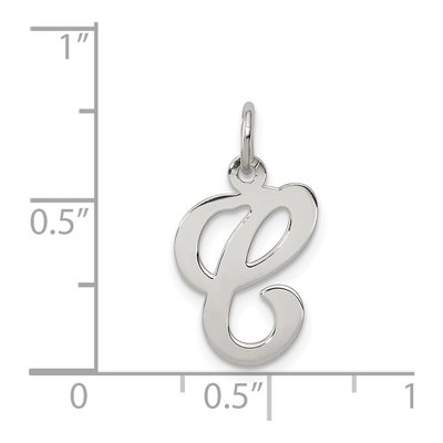 Sterling Silver Letter C Pendant – view 5