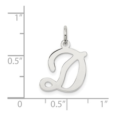 Sterling Silver Letter D Pendant – view 3