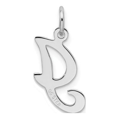 Sterling Silver Letter I Initial Pendant – view 4