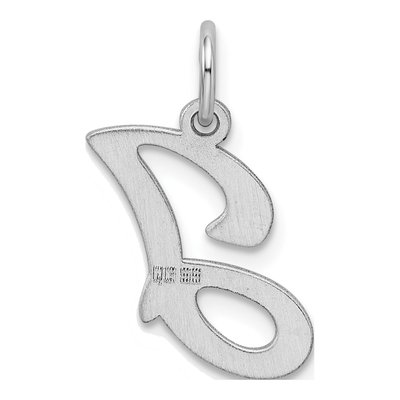 Sterling Silver Letter J Pendant – view 4