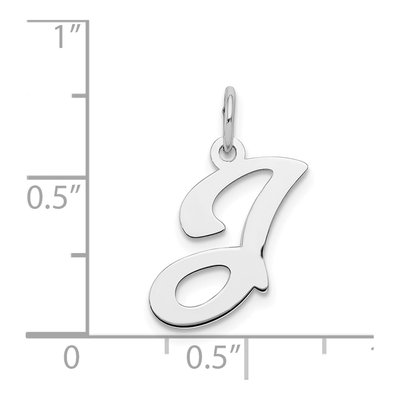 Sterling Silver Letter J Pendant – view 5
