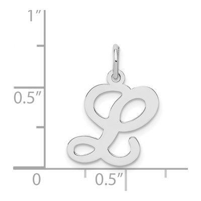 Sterling Silver Letter L Pendant – view 5