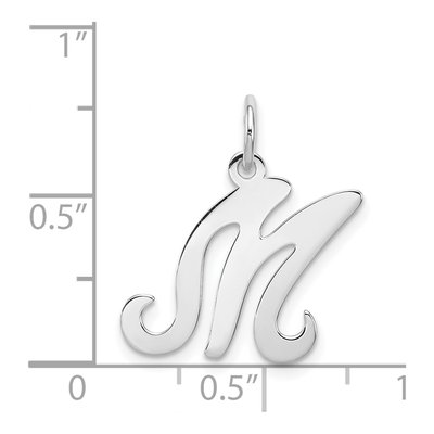Sterling Silver Letter M Pendant – view 5