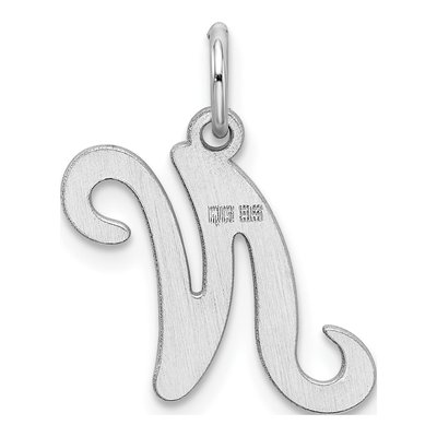 Sterling Silver Letter N Charm – view 4