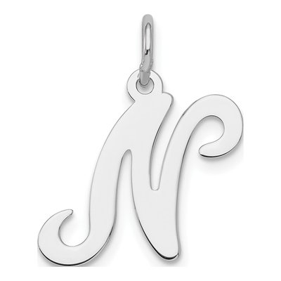 Sterling Silver Letter N Charm