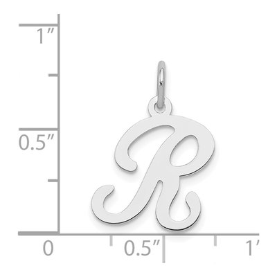 Sterling Silver Letter R Pendant – view 5
