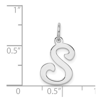 Sterling Silver Letter S Pendant – view 4