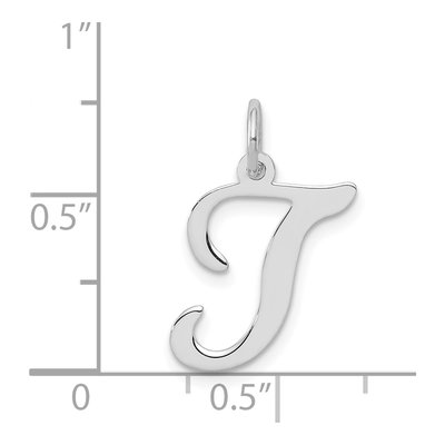 Sterling Silver Letter T Pendant – view 3