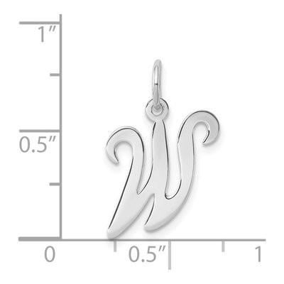Sterling Silver Letter W Charm – view 5
