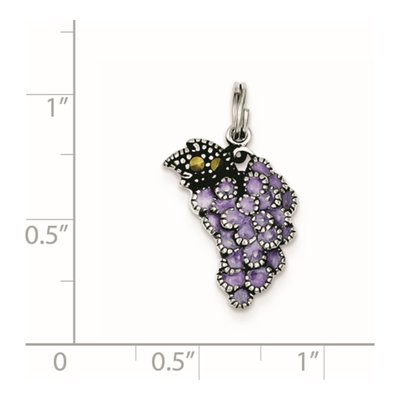 Sterling Silver Purple Grape Pendant – view 2