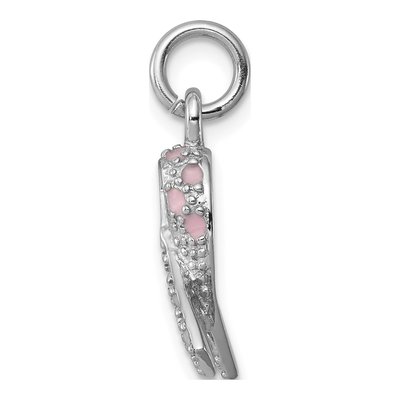 Sterling Silver Pink Ribbon Charm – view 3