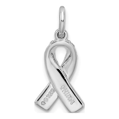 Sterling Silver Pink Ribbon Charm – view 4