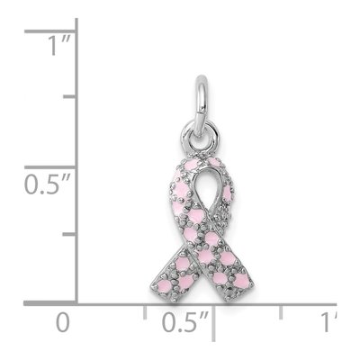 Sterling Silver Pink Ribbon Charm – view 5