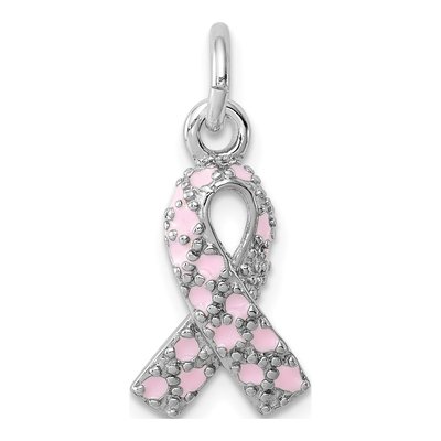 Sterling Silver Pink Ribbon Charm