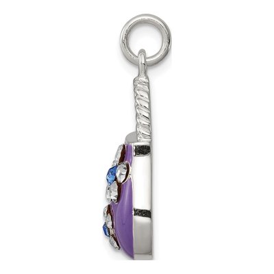 Sterling Silver CZ Enamel Purse Pendant – view 3