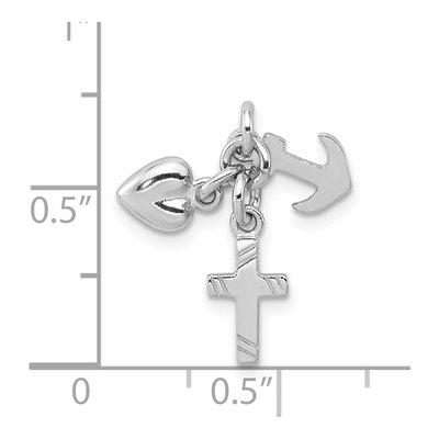 Sterling Silver Faith, Hope & Charity Charm – view 4