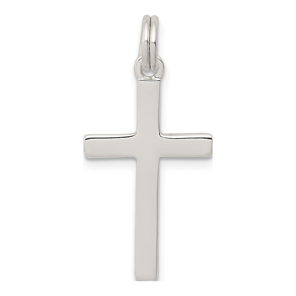 Sterling Silver Rhodium-Plated Cross Pendant
