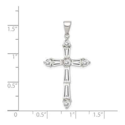 Sterling Silver CZ Cross Pendant – view 4