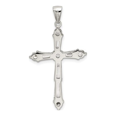Sterling Silver CZ Cross Pendant – view 5