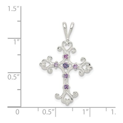 Sterling Silver CZ Cross Pendant – view 4