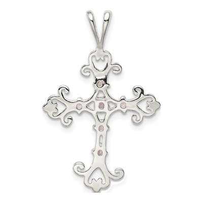 Sterling Silver CZ Cross Pendant – view 5