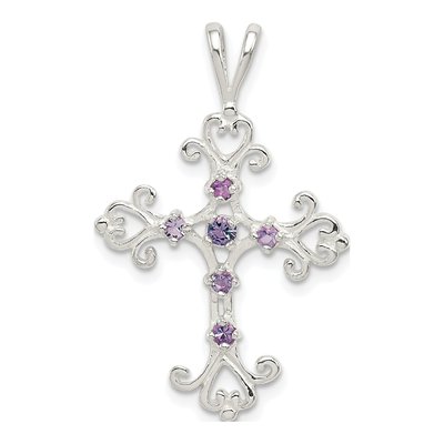 Sterling Silver CZ Cross Pendant