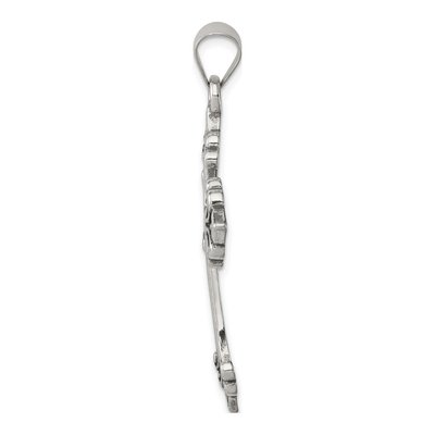 Sterling Silver Fleur de Lis Cross Pendant – view 3