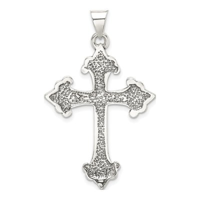 Sterling Silver Fleur de Lis Cross Pendant – view 5