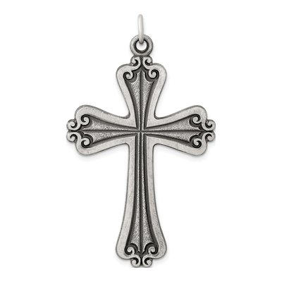 Sterling Silver Antiqued Cross Charm