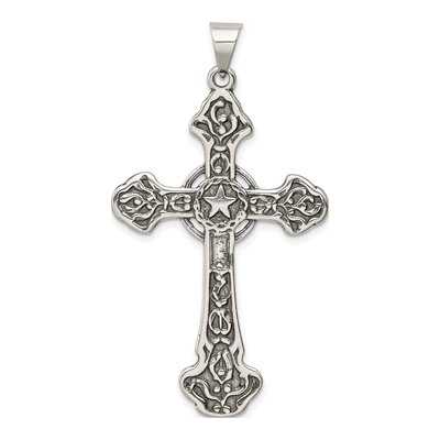 Sterling Silver Antiqued Cross Pendant