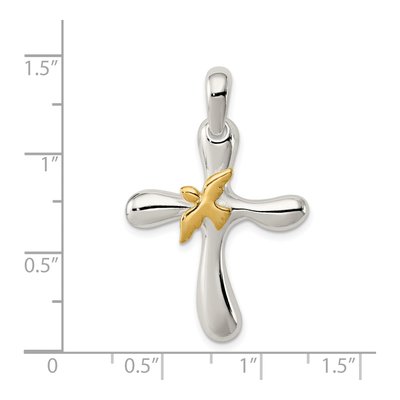 Sterling Silver Dove Cross Pendant – view 4